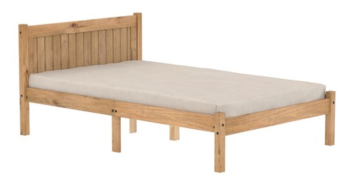 All pine waxed wood - wood, bed