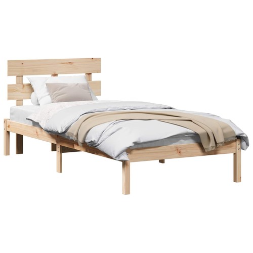Bed frame with headboard solid - with,