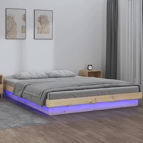 Rustic wooden double - wooden, bed