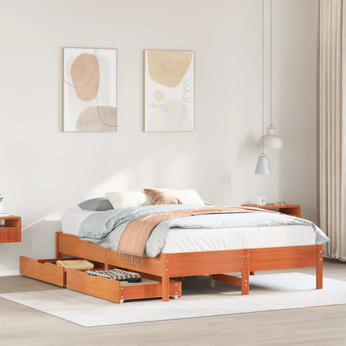 Walplus wax brown double bed - double,