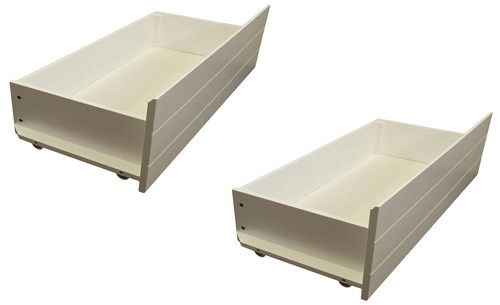 Underbed drawers white wood - drawers,white,
