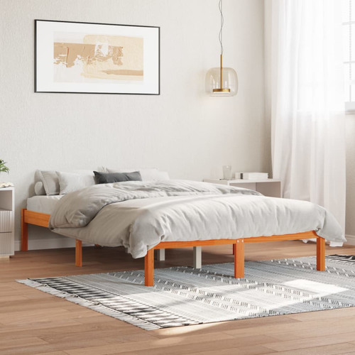Bed frame brown solid pine - solid,