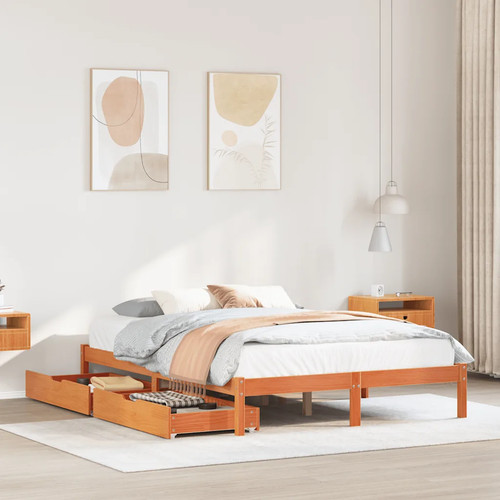 Walplus wax brown pine bed - walplus,