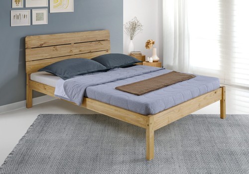 Waxed pine bed frame - waxed,